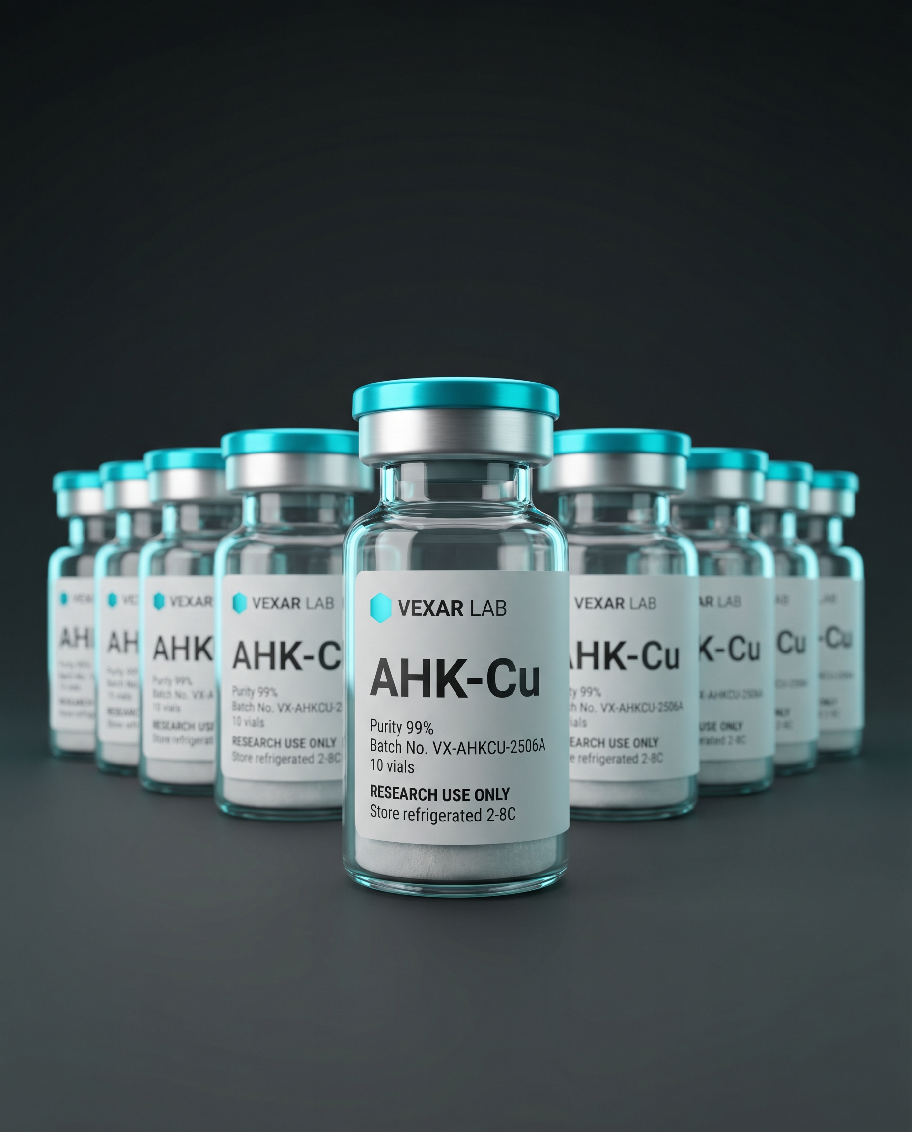 Vexar Lab AHK-Cu research peptide, pack of 10 vials, for research use only