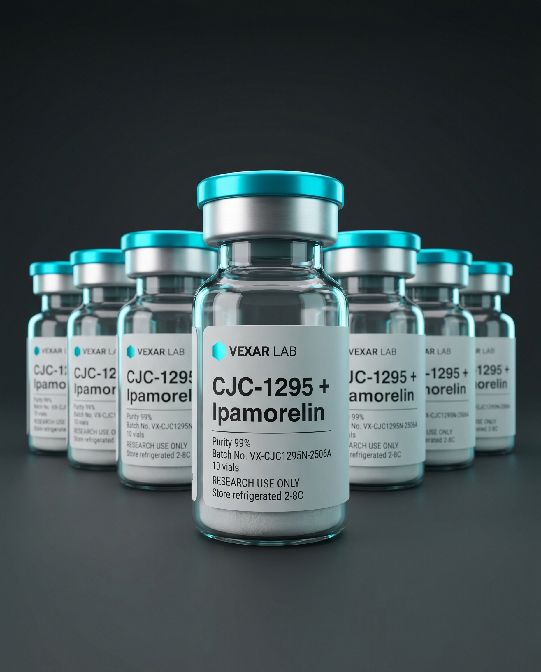 Vexar Lab CJC-1295 + Ipamorelin research peptide, pack of 10 vials, for research use only