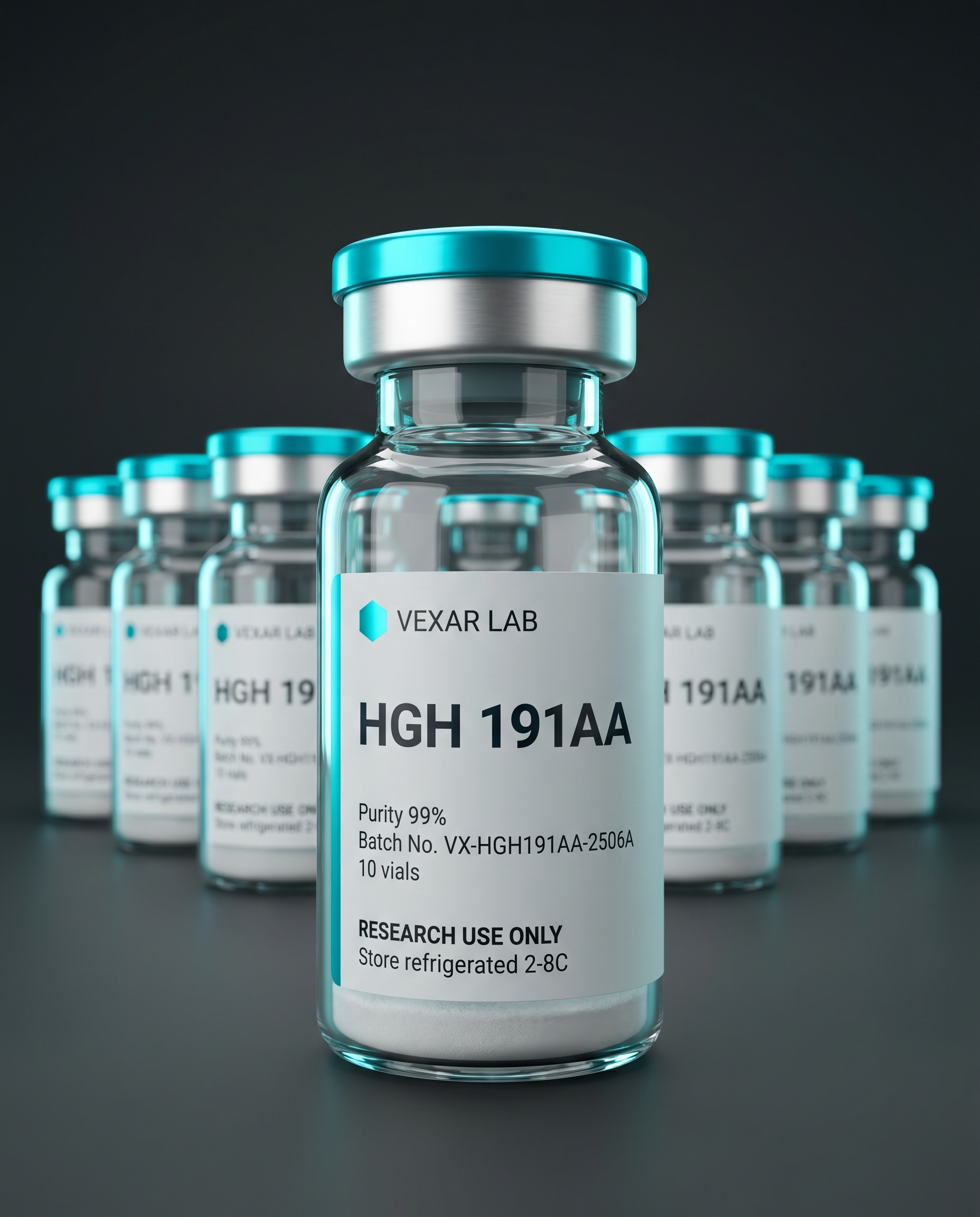 Vexar Lab HGH 191AA research peptide, pack of 10 vials, for research use only