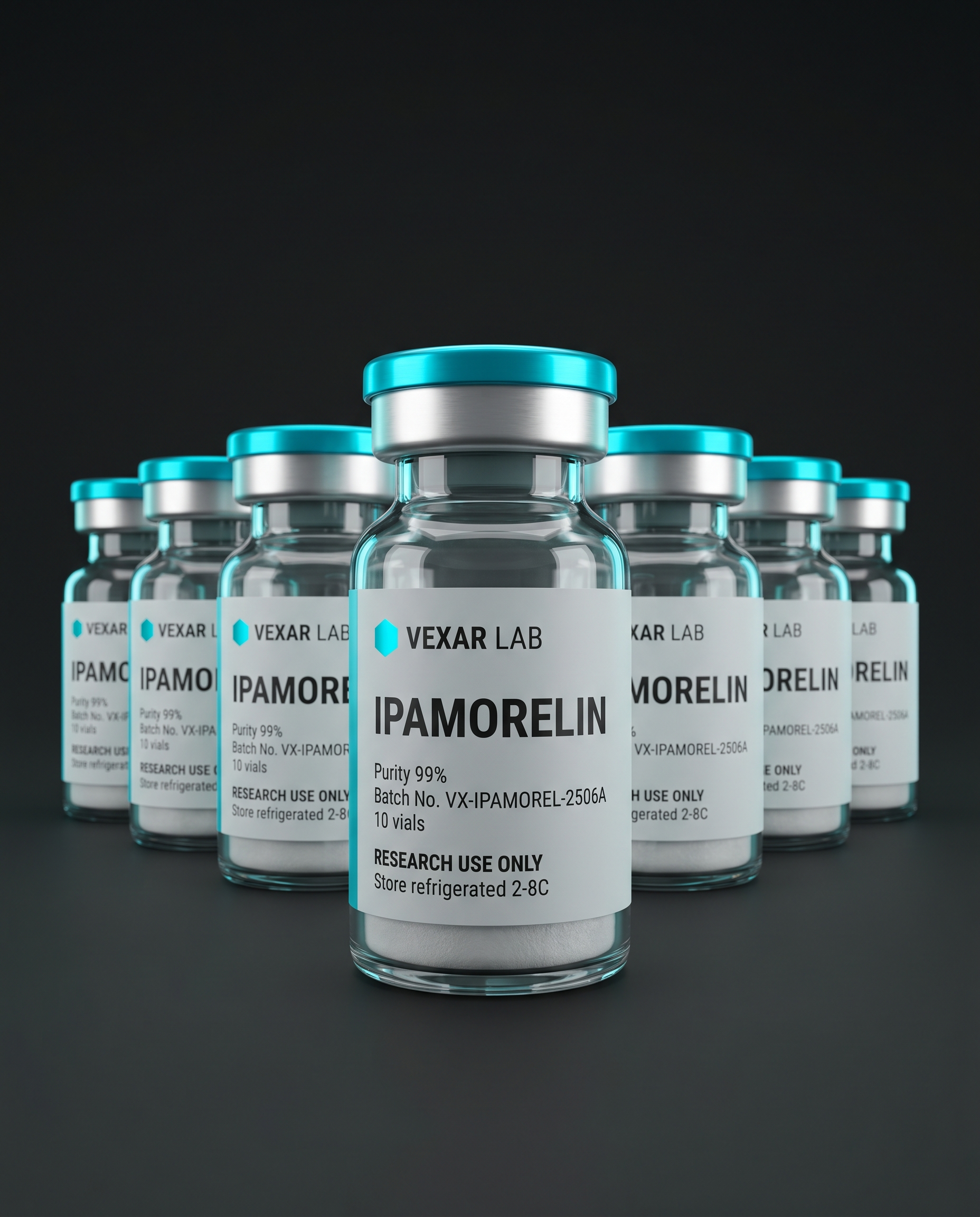 Vexar Lab Ipamorelin research peptide, pack of 10 vials, for research use only