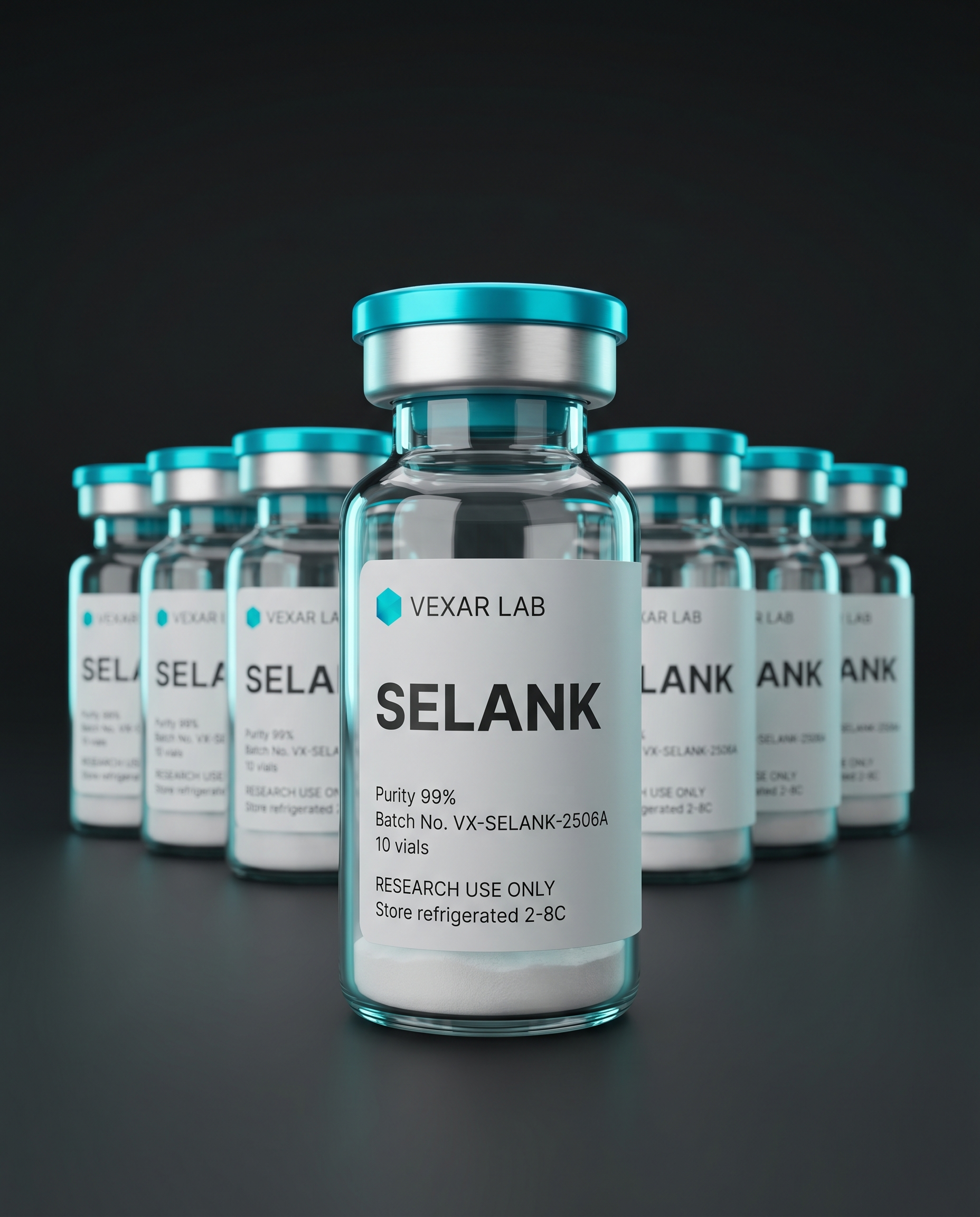 Vexar Lab Selank research peptide, pack of 10 vials, for research use only