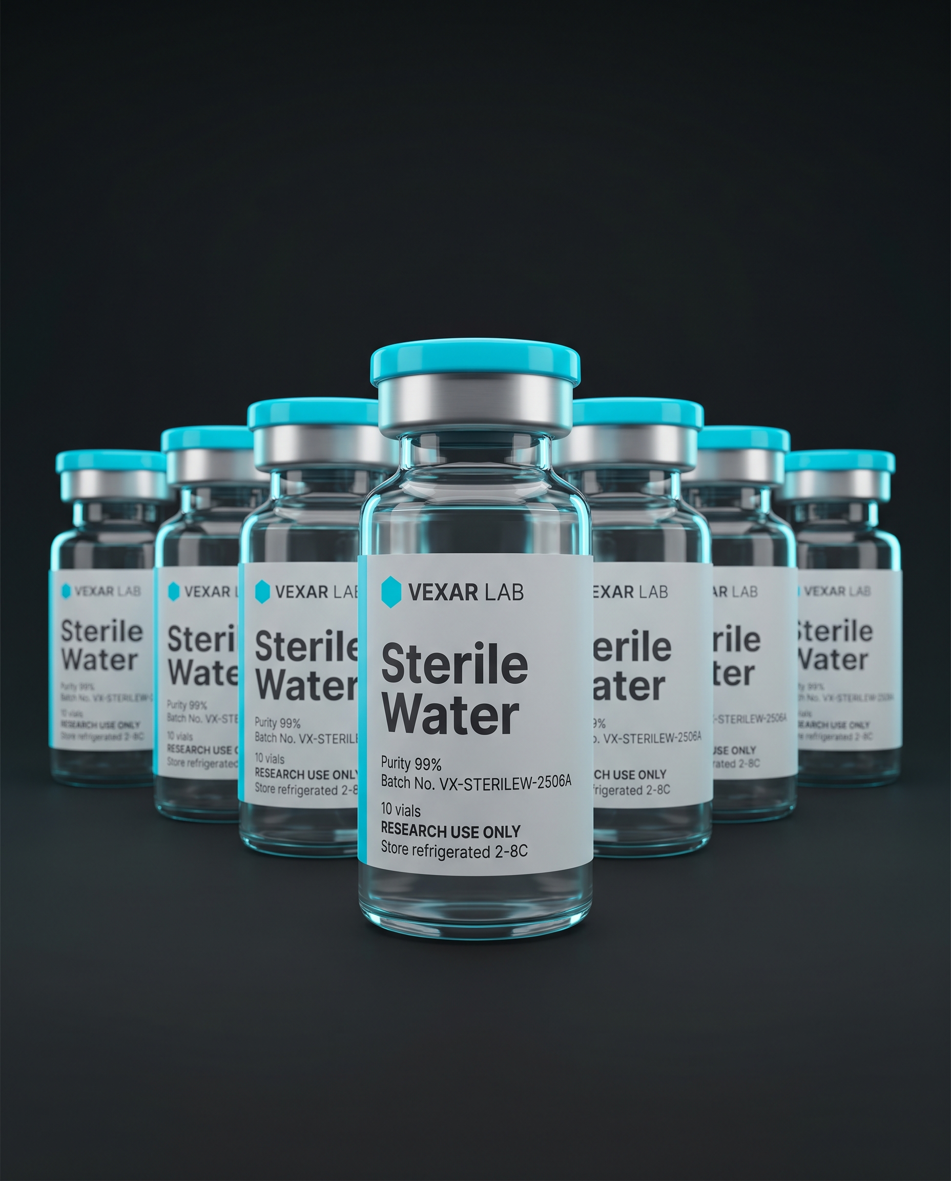 Vexar Lab Sterile Water research peptide, pack of 10 vials, for research use only