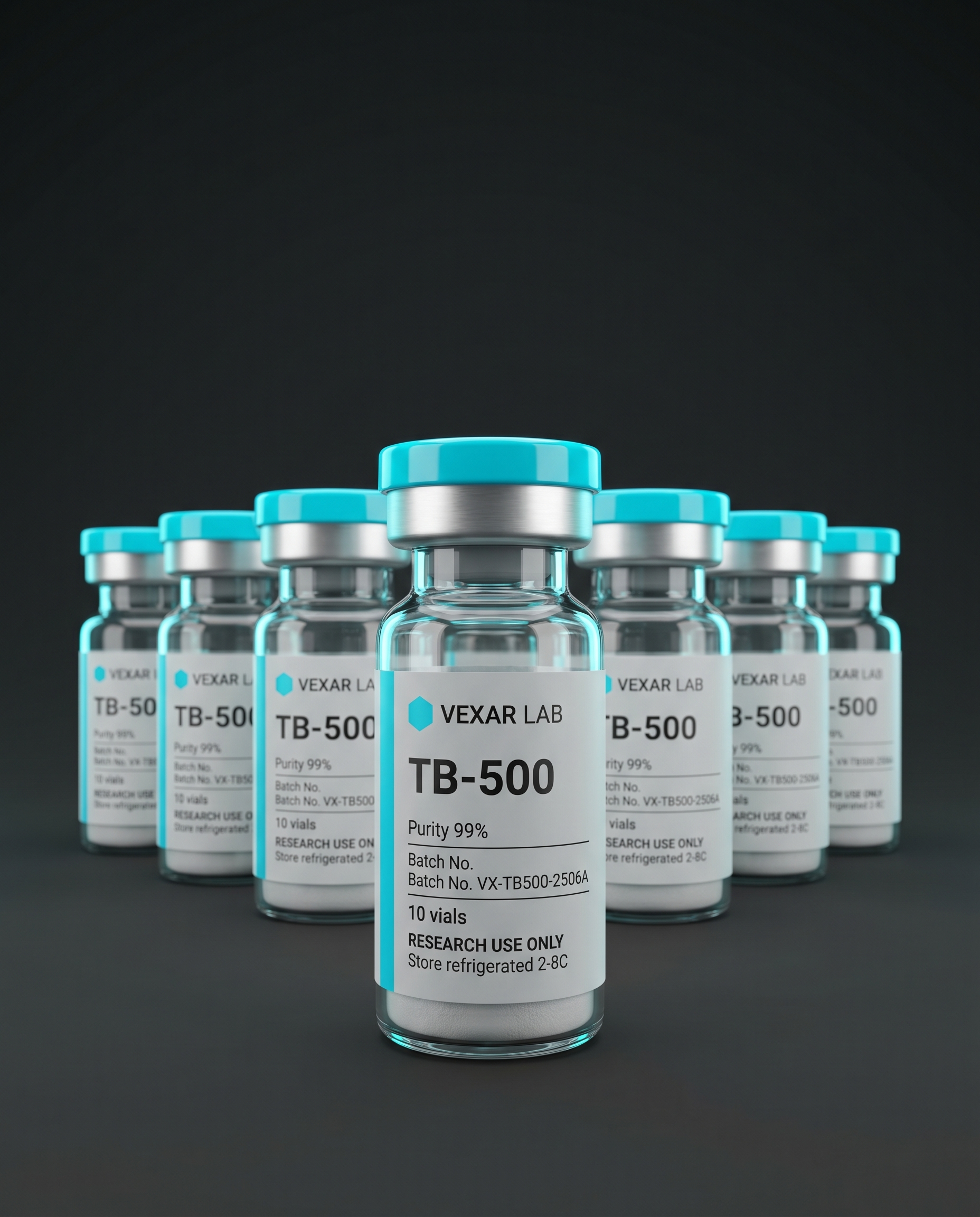Vexar Lab TB-500 research peptide, pack of 10 vials, for research use only